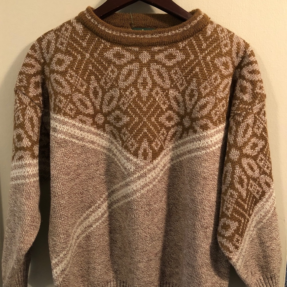 Vintage 80’s Sweater Ugly Christmas Sz m Snow